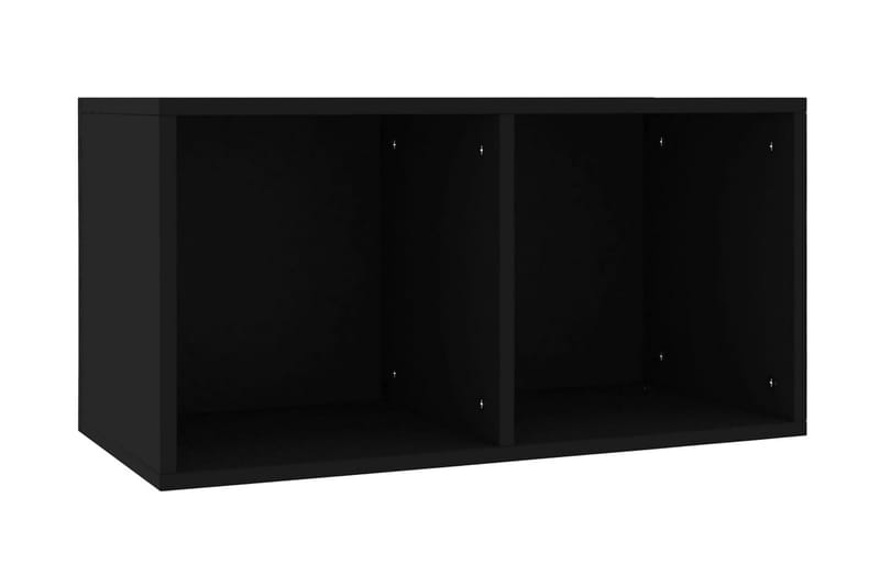 LP-opbevaringsboks 71 x 34 x 36 cm spånplade sort - Bogreol
