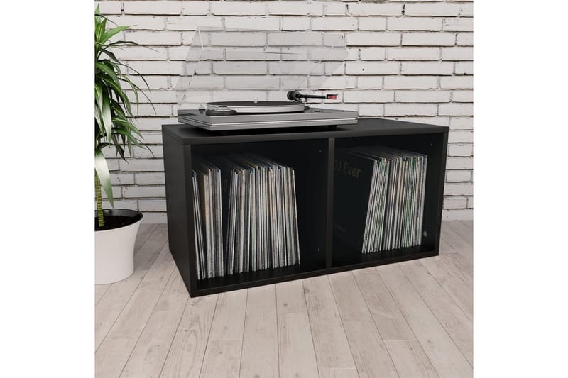 LP-opbevaringsboks 71 x 34 x 36 cm spånplade sort - Opbevaring - Hylder & Reoler - Bogreol