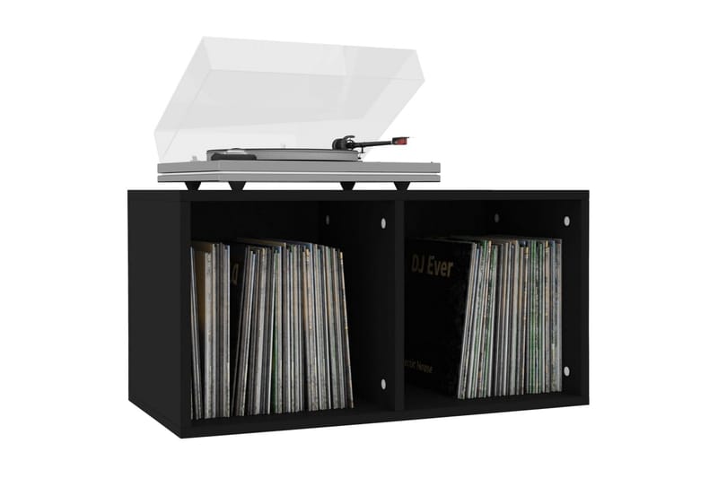 LP-opbevaringsboks 71 x 34 x 36 cm spånplade sort - Opbevaring - Hylder & Reoler - Bogreol