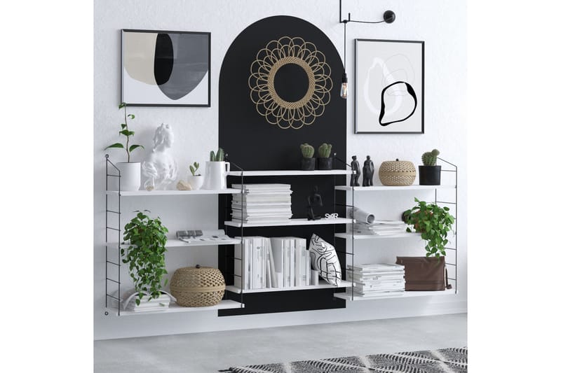 Lungo Bokhylle 85x20 cm Hvit/Sort - Hanah Home - Opbevaring - Hylder & Reoler - Bogreol