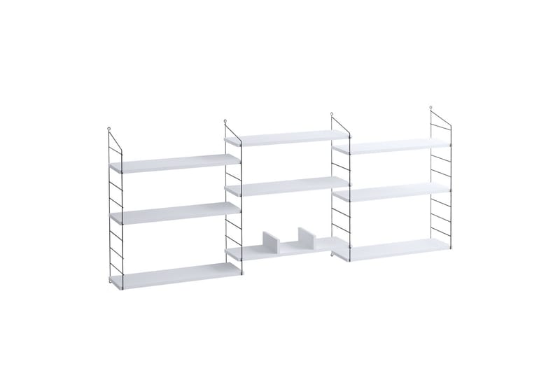 Lungo Bokhylle 85x20 cm Hvit/Sort - Hanah Home - Opbevaring - Hylder & Reoler - Bogreol