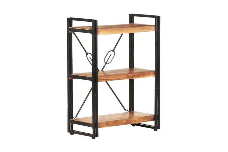 bogreol m. 3 hylder 60x30x80 cm massivt akacietræ - Brun - Opbevaring - Hylder & Reoler - Bogreol