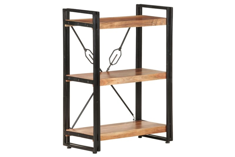 bogreol m. 3 hylder 60x30x80 cm massivt akacietræ - Brun - Opbevaring - Hylder & Reoler - Bogreol