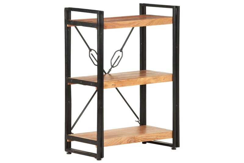 bogreol m. 3 hylder 60x30x80 cm massivt akacietræ - Brun - Opbevaring - Hylder & Reoler - Bogreol