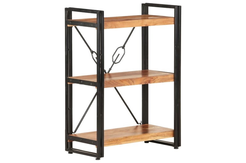 bogreol m. 3 hylder 60x30x80 cm massivt akacietræ - Brun - Opbevaring - Hylder & Reoler - Bogreol