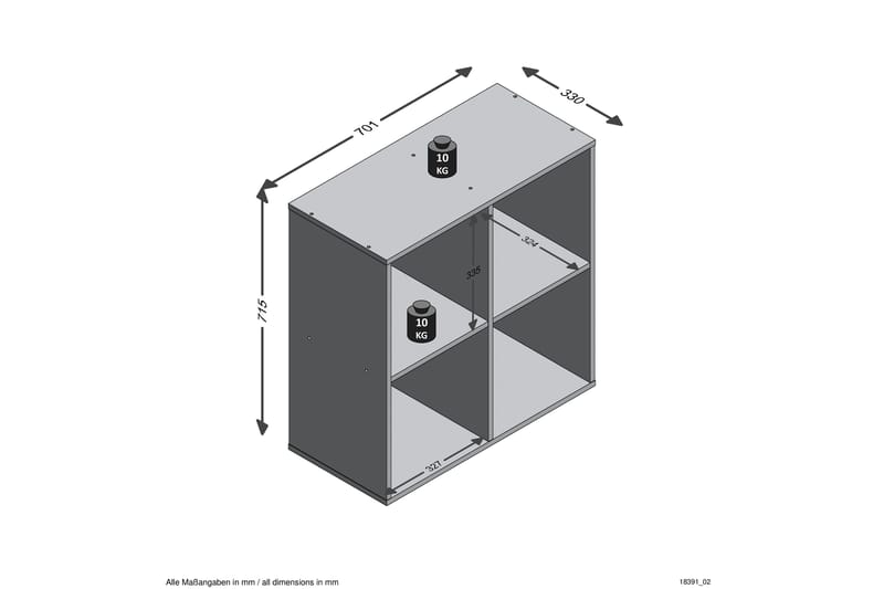 Magene Bogreol 70 cm - Træ - Bogreol