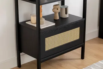 Makwana Bogreol 76 cm i Mørkt Træ - Sort - Opbevaring - Hylder & Reoler - Bogreol