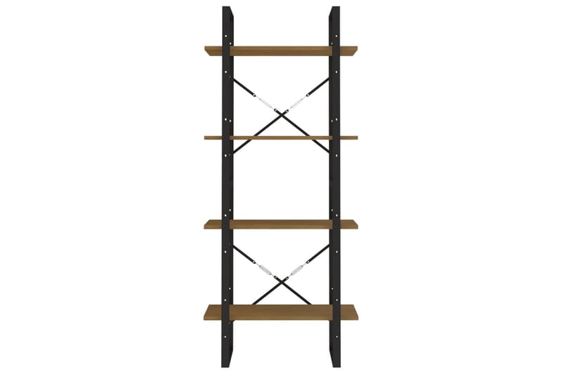 bogreol med 4 hylder 60x30x140 cm massivt fyrretræ brun - Brun - Opbevaring - Hylder & Reoler - Bogreol