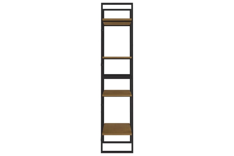 bogreol med 4 hylder 60x30x140 cm massivt fyrretræ brun - Brun - Opbevaring - Hylder & Reoler - Bogreol