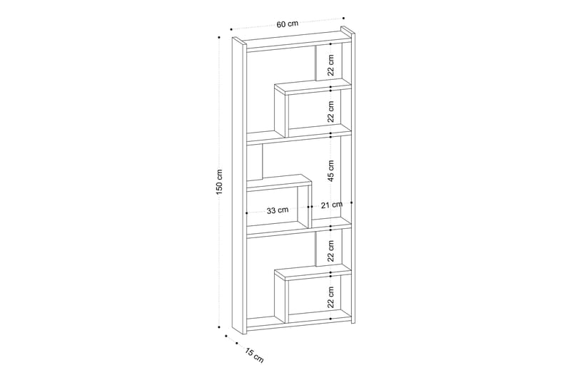 Megg Bogreol 60x15 cm Brun - Hanah Home - Opbevaring - Hylder & Reoler - Bogreol