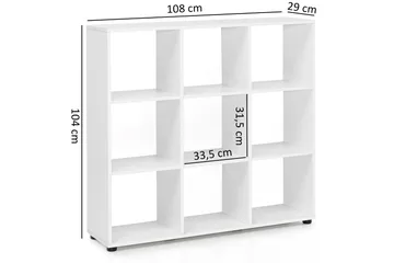 Milahn Bogreol 108 cm i Malet Træ - Hvid - Opbevaring - Hylder & Reoler - Bogreol