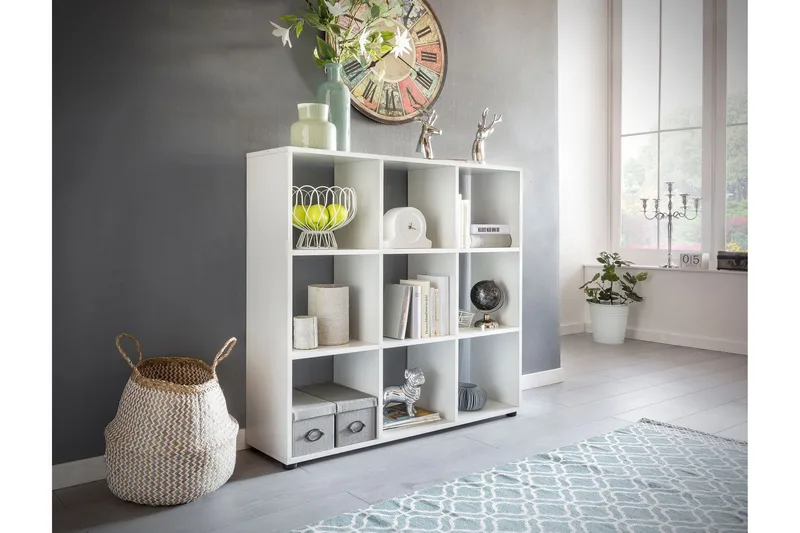 Milahn Bogreol 108 cm i Malet Træ - Hvid - Opbevaring - Hylder & Reoler - Bogreol
