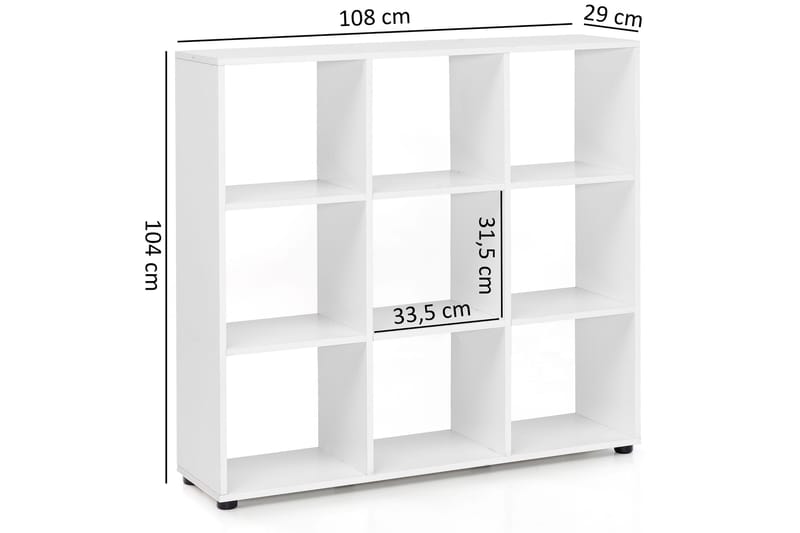 Milahn bogreol 108x29 cm - Hvid - Opbevaring - Hylder & Reoler - Bogreol