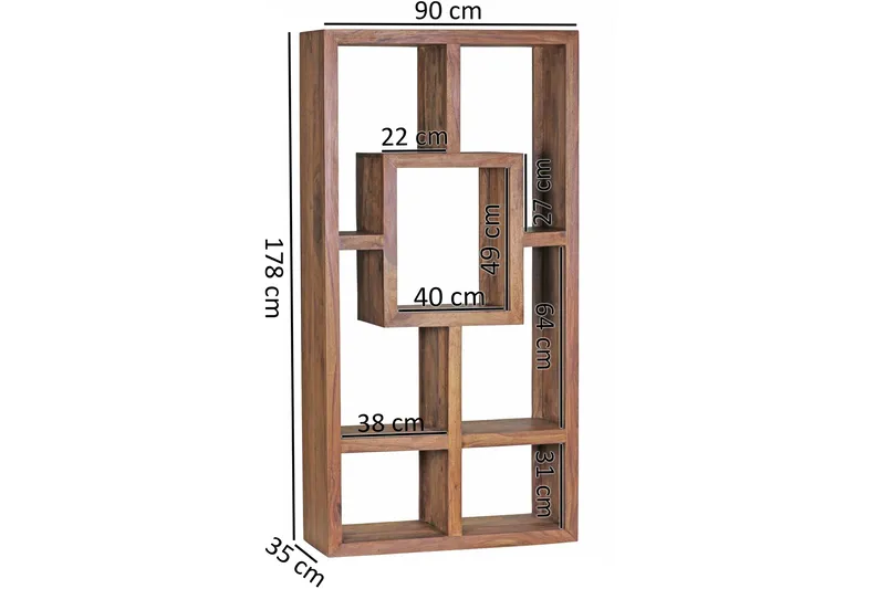 Milliano Bogreol 90 cm i Valnød - Brun - Opbevaring - Hylder & Reoler - Bogreol