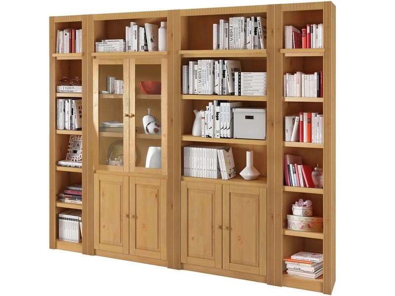 Minturn Bogreol med Glasdørre 29x255 cm, Natur