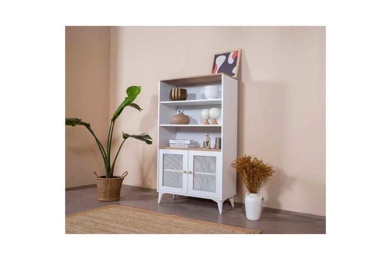 Bogreol Mjudi Hvid / Eg - Hvid - Opbevaring - Hylder & Reoler - Bogreol