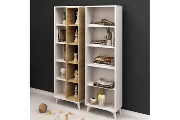 Mod Bogreol 100 cm i Eg - Hvid|Brun - Opbevaring - Hylder & Reoler - Bogreol