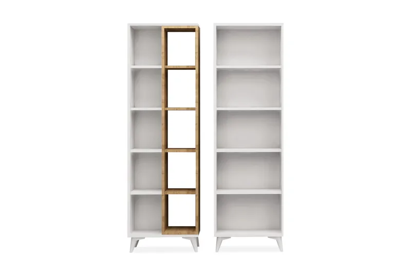 Mod Bogreol 100 cm i Eg, Hvid|Brun