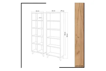 Mod Bogreol 100 cm i Eg - Hvid|Brun - Opbevaring - Hylder & Reoler - Bogreol