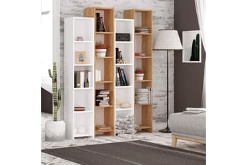Mod Bogreol 134 cm i Eg - Hvid|Brun - Opbevaring - Hylder & Reoler - Bogreol