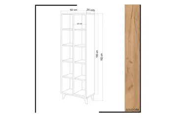 Mod Bogreol 50 cm i Eg - Hvid - Opbevaring - Hylder & Reoler - Bogreol