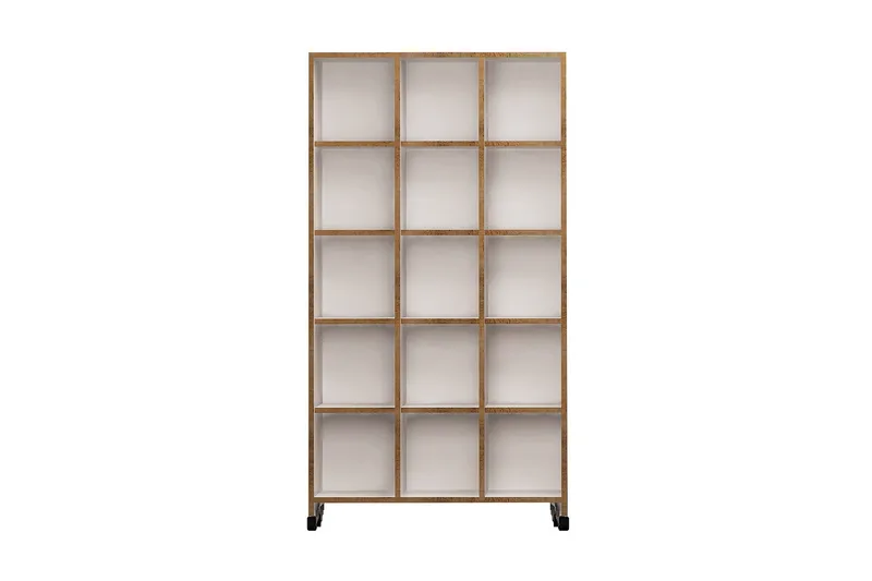 Mod Bogreol med Hjul 90 cm i Eg, Hvid