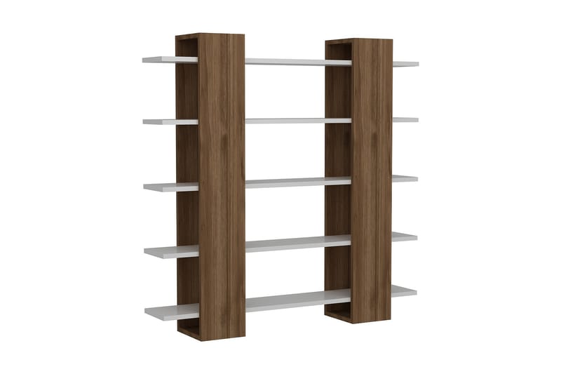 Mod Design bogreol, Hvid / valnød