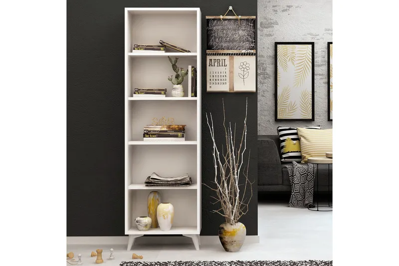 Mod Design bogreol Smal - Hvid - Opbevaring - Hylder & Reoler - Bogreol