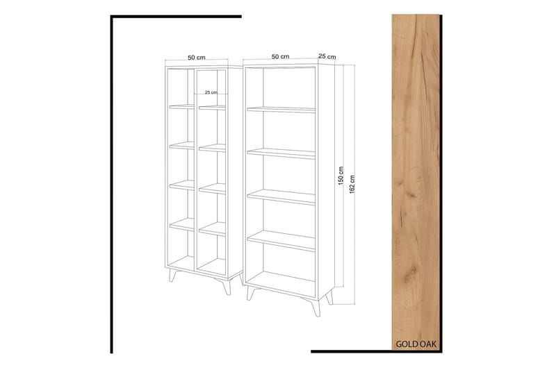 Mod Design bogreol - Træ / hvid - Bogreol