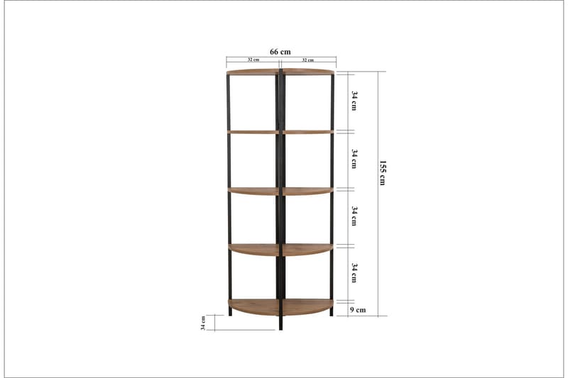 Monaia Bogreol 66 cm - Brun/Sort - Opbevaring - Hylder & Reoler - Bogreol