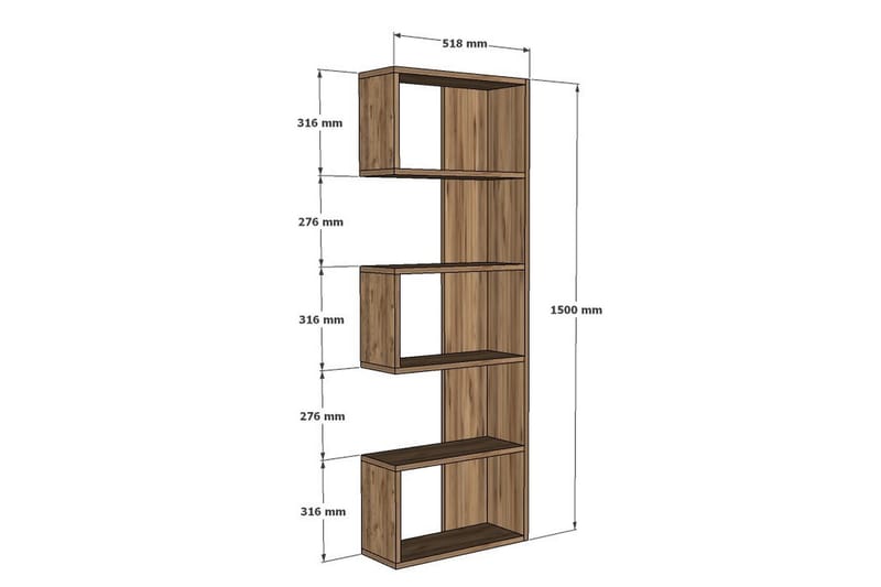 Nantwich Reol 52x52 cm 5 Hylder - Natur - Opbevaring - Hylder & Reoler - Bogreol