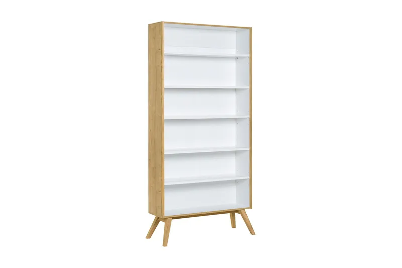 Nature Bogreol 101 cm i Eg, Hvid|Beige