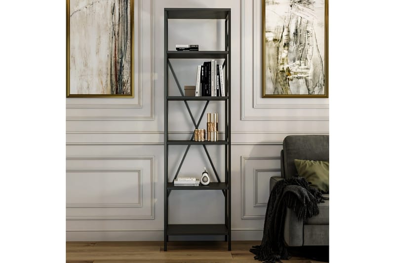 Bogreol NO_BRAND Suadiye Bogreol 50 cm Antracit,Sort - Opbevaring - Hylder & Reoler - Bogreol