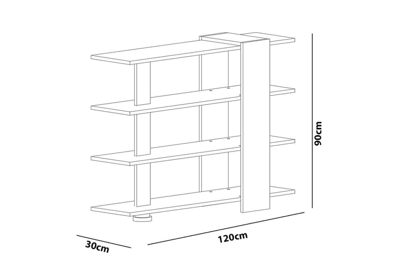 Nurtane bogreol - Hvid / valnød - Opbevaring - Hylder & Reoler - Bogreol
