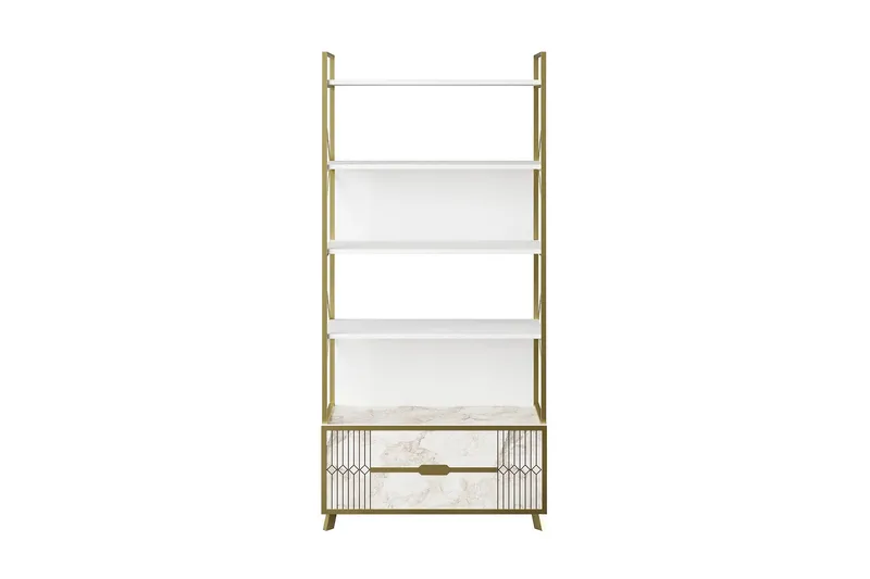 Ocotla Bogreol 89x35 cm 5 Hylder, Hvid