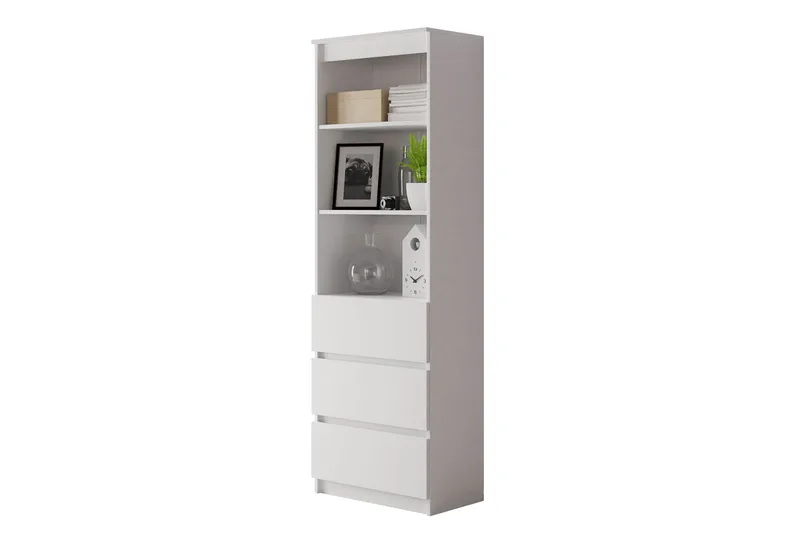Office Bogreol 35 cm i Malet Træ, Hvid