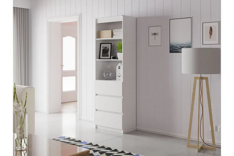 Office Bogreol 35 cm i Malet Træ - Hvid - Opbevaring - Hylder & Reoler - Bogreol
