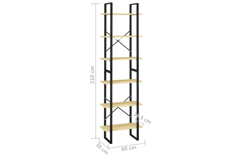 opbevaringsreol 60x30x210 cm massivt fyrretræ - Brun - Bogreol