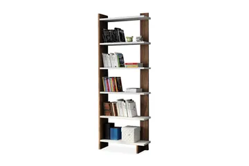 Ordelle Bogreol 47 cm i Valnød - Hvid - Opbevaring - Hylder & Reoler - Bogreol