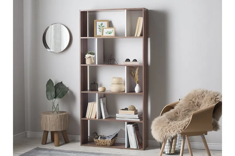 Orilla Bogreol 83 cm i Valnød - Brun - Opbevaring - Hylder & Reoler - Bogreol