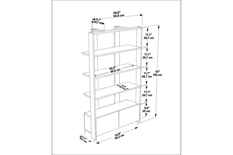 Bogreol Ossin Hvid - Hvid - Opbevaring - Hylder & Reoler - Bogreol