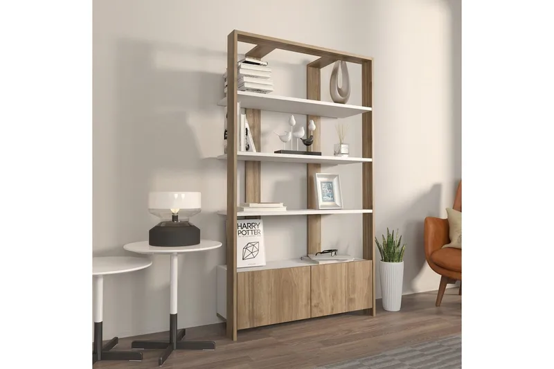 Bogreol Ossin Hvid / Valnød - Hvid / Valnød - Opbevaring - Hylder & Reoler - Bogreol