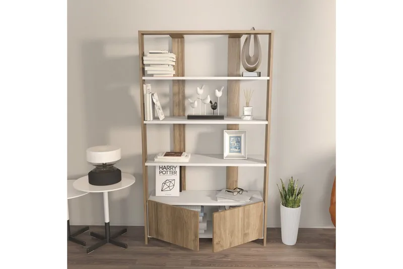 Bogreol Ossin Hvid / Valnød - Hvid / Valnød - Opbevaring - Hylder & Reoler - Bogreol