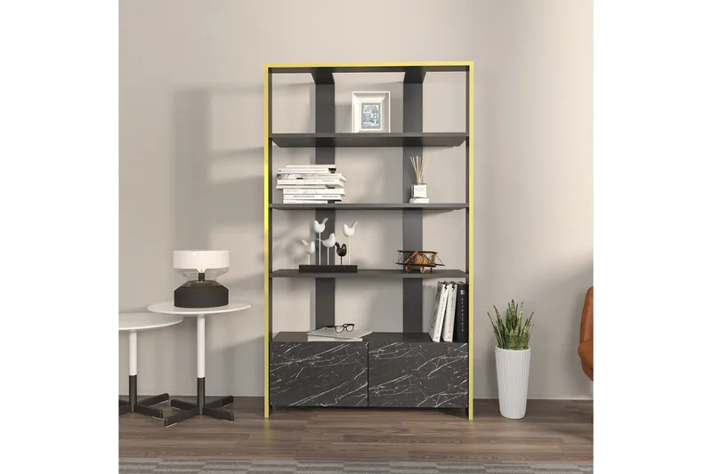 Bogreol Ossin Sort / Marmor - Sort / Marmor - Opbevaring - Hylder & Reoler - Bogreol