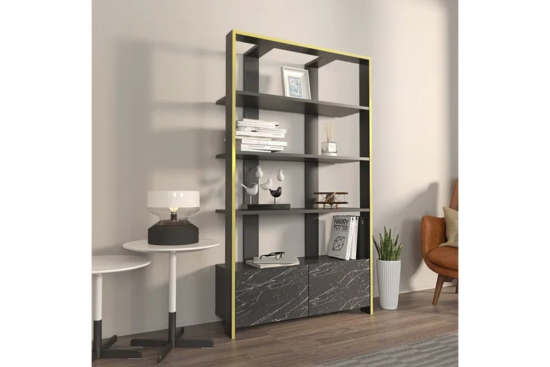 Bogreol Ossin Sort / Marmor - Sort / Marmor - Opbevaring - Hylder & Reoler - Bogreol