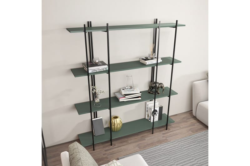 Painesville Bogreol 160 cm - Sort/Grøn - Opbevaring - Hylder & Reoler - Bogreol