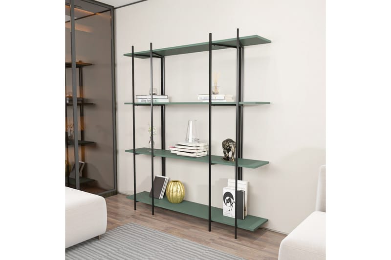 Painesville Bogreol 160 cm - Sort/Grøn - Opbevaring - Hylder & Reoler - Bogreol