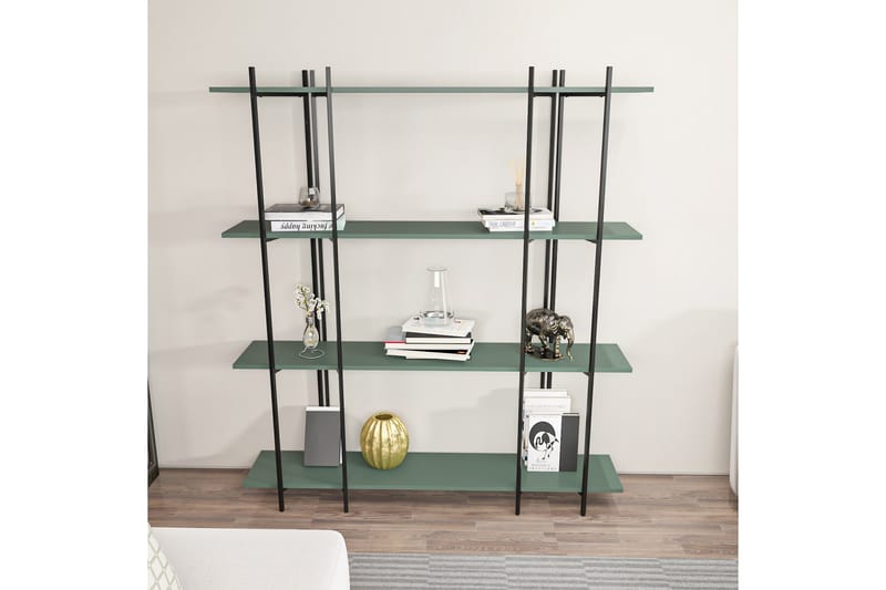 Painesville Bogreol 160 cm - Sort/Grøn - Opbevaring - Hylder & Reoler - Bogreol