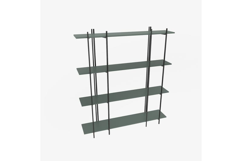 Painesville Bogreol 160 cm - Sort/Grøn - Opbevaring - Hylder & Reoler - Bogreol