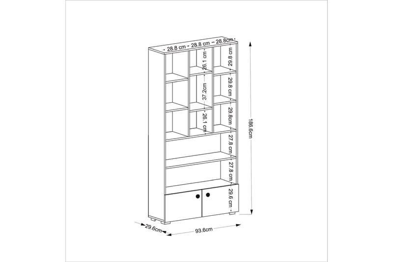 Penguen Bogreol 93,6x29,6 cm Hvid - Hanah Home - Opbevaring - Hylder & Reoler - Bogreol